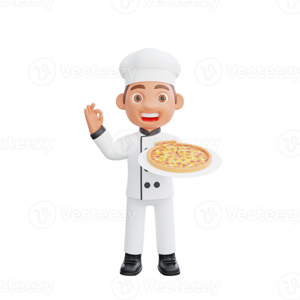 3D illustration of a chef cartoon character design png