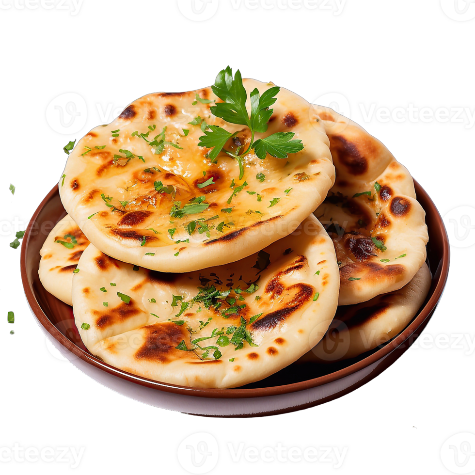 Naan chapati isolated on transparent background png