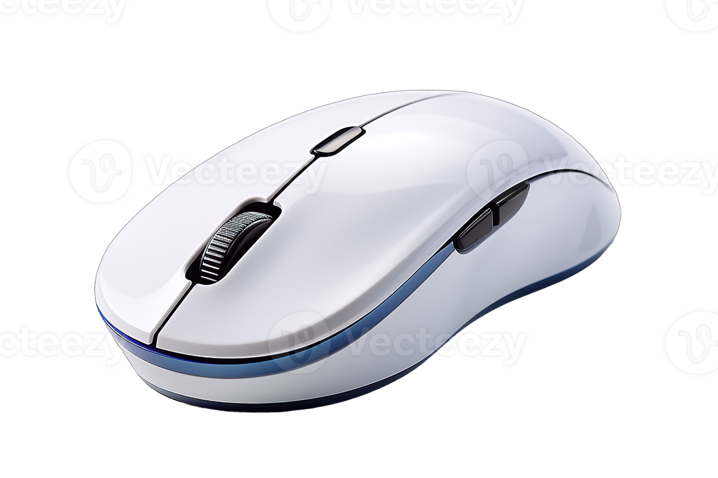 White computer mouse isolated on transparent background png