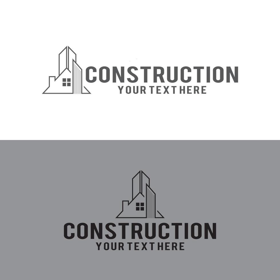 Construction home house modern creative minimalist business logo design vector