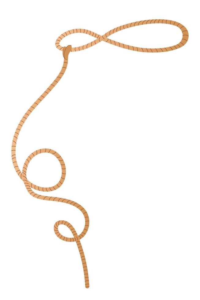 Wild lasso icon. Cowboy aesthetic concept. Wild west, country style. Flat illustration isolated on white background. Element for print, banner, card, brochure, logo. vector