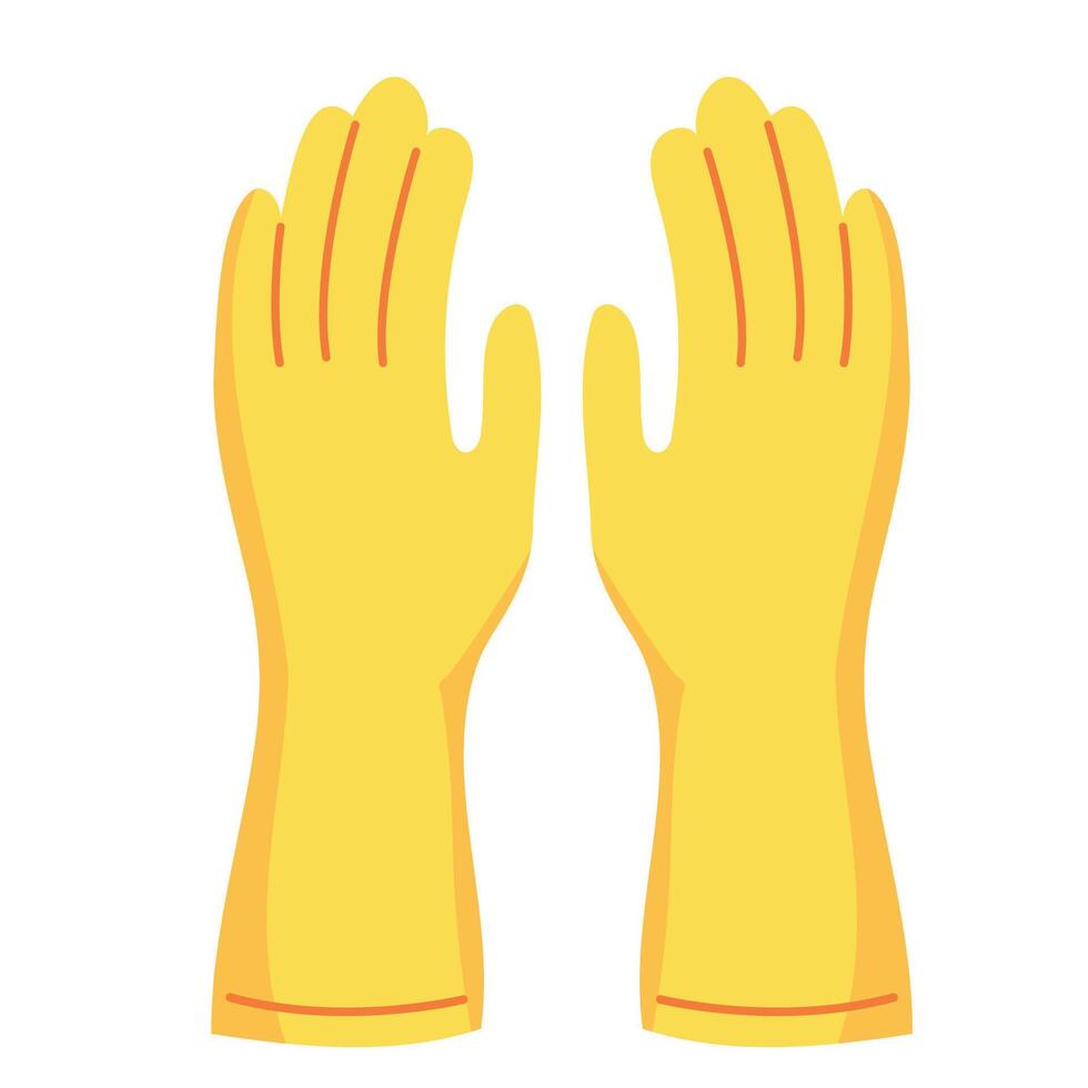 amarillo limpieza guantes icono. guante icono. plato lavar guantes. ilustración aislado en blanco antecedentes para diseño y web en dibujos animados estilo. vector