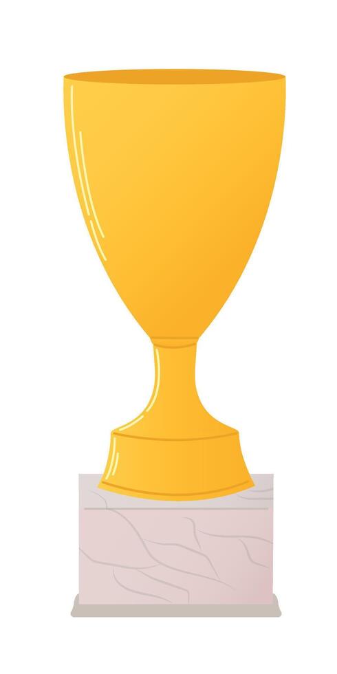 illustration of winners trophy icon isolated on white background. Golden trophy as symbol of victory in sports event. Illustration for poster, icon, card, logo, banner or sticker. vector