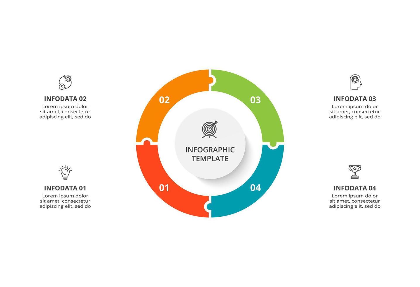 creativo concepto para infografía con 4 4 pasos, opciones, partes o procesos. negocio datos visualización. vector