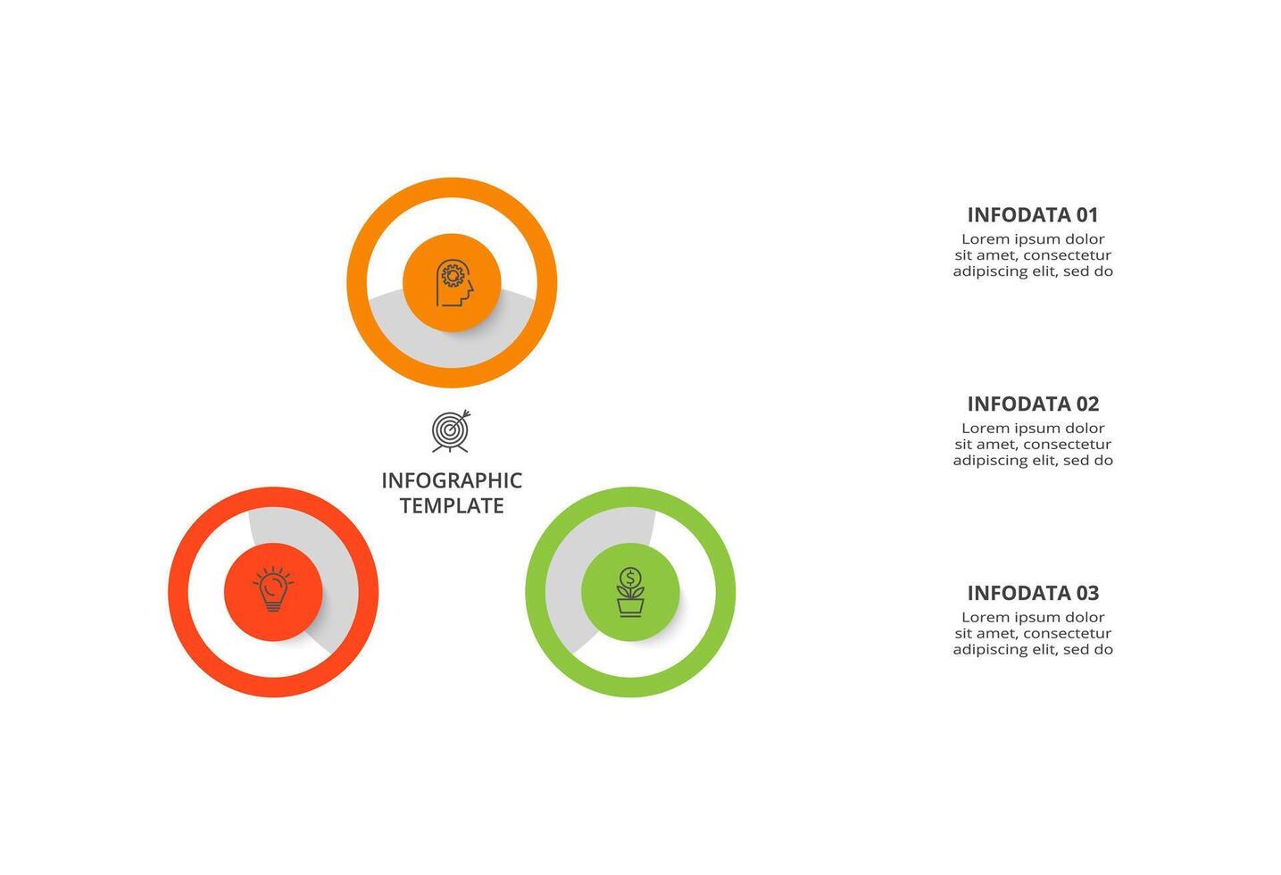 creativo concepto para infografía con 3 pasos, opciones, partes o procesos. negocio datos visualización. vector