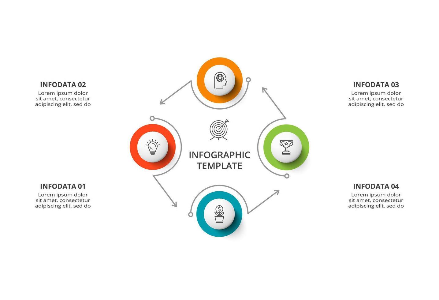 Creative concept for infographic with 4 steps, options, parts or processes. Business data visualization. vector