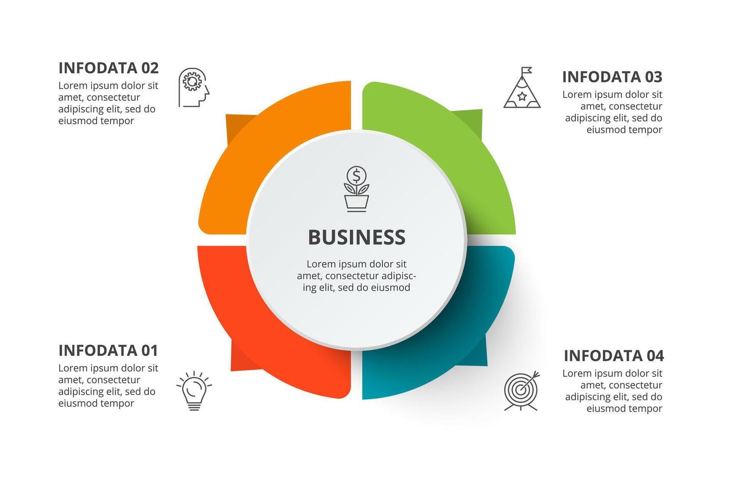 Creative concept for infographic with 4 steps, options, parts or processes. Business data visualization. vector