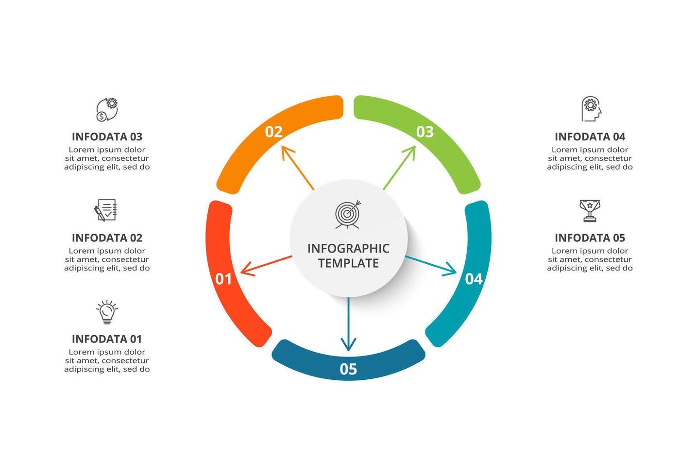 Creative concept for infographic with 5 steps, options, parts or processes. Business data visualization. vector