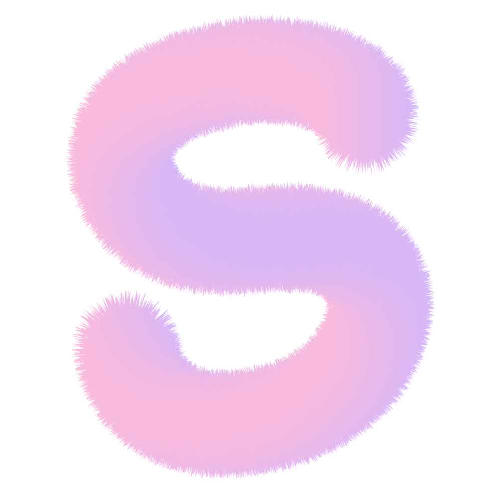 Pink and purple fuzzy letters png