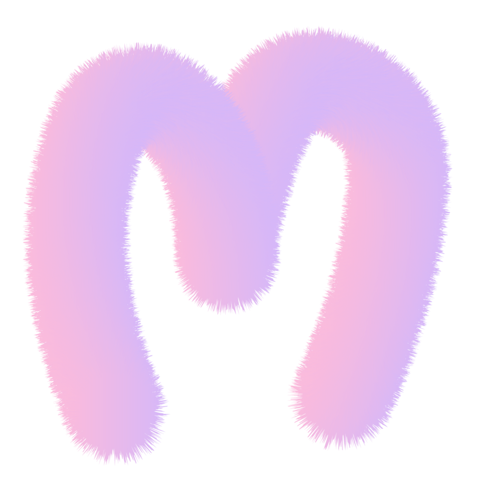 Pink and purple fuzzy letters png