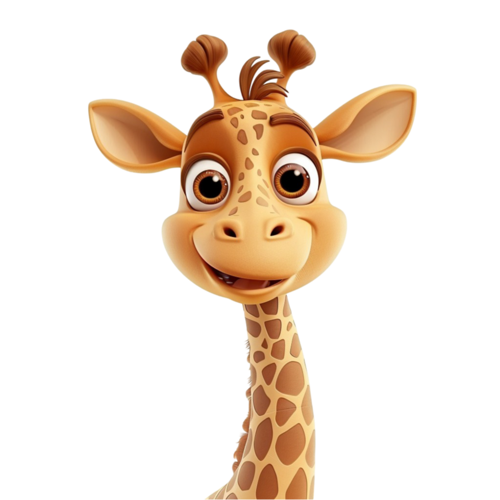 gerado ai girafa sorridente animal mamífero isolado em transparente fundo png