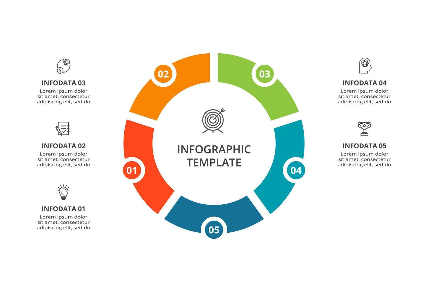 creativo concepto para infografía con 5 5 pasos, opciones, partes o procesos. negocio datos visualización. vector