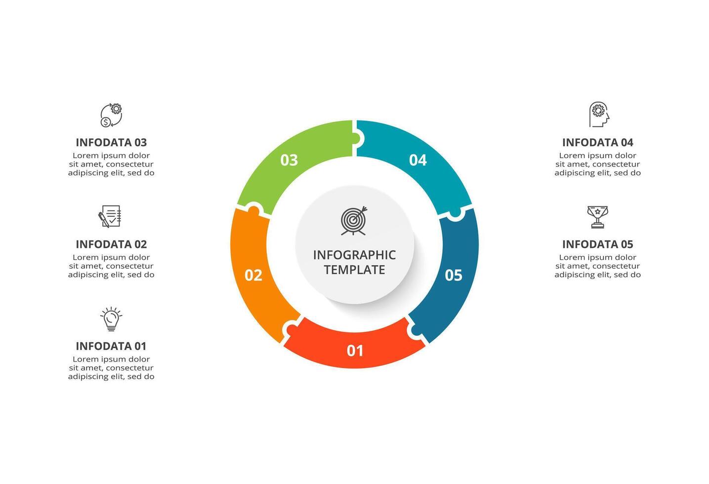 creativo concepto para infografía con 5 5 pasos, opciones, partes o procesos. negocio datos visualización. vector