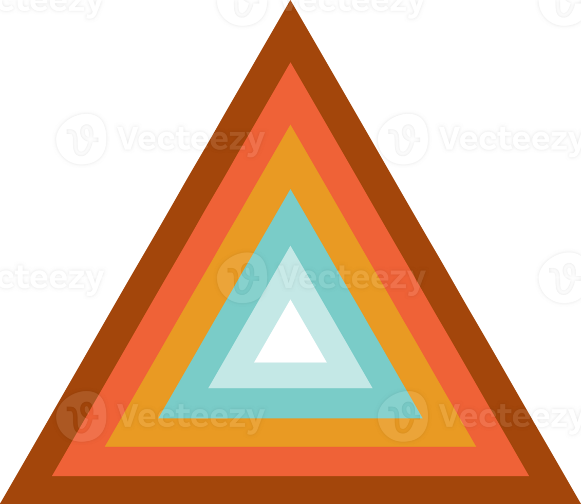 Retro Colored Mid Century Triangle Geometric Design png