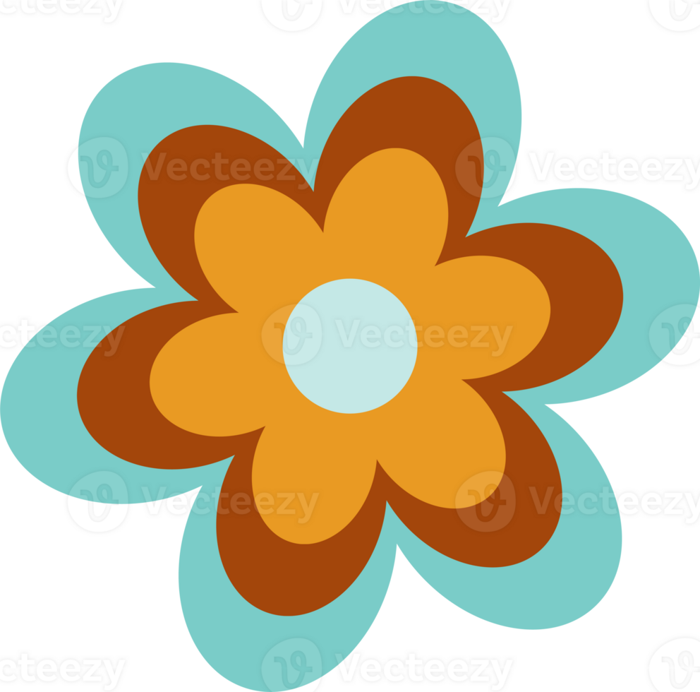 Retro Flower Power 1960s Hippie Flowers png