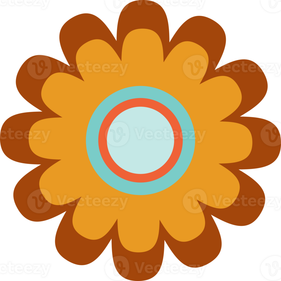 Retro Flower Power 1960s Hippie Flowers png