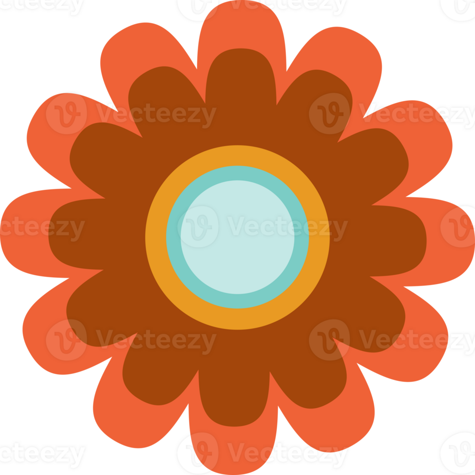 Retro Flower Power 1960s Hippie Flowers png