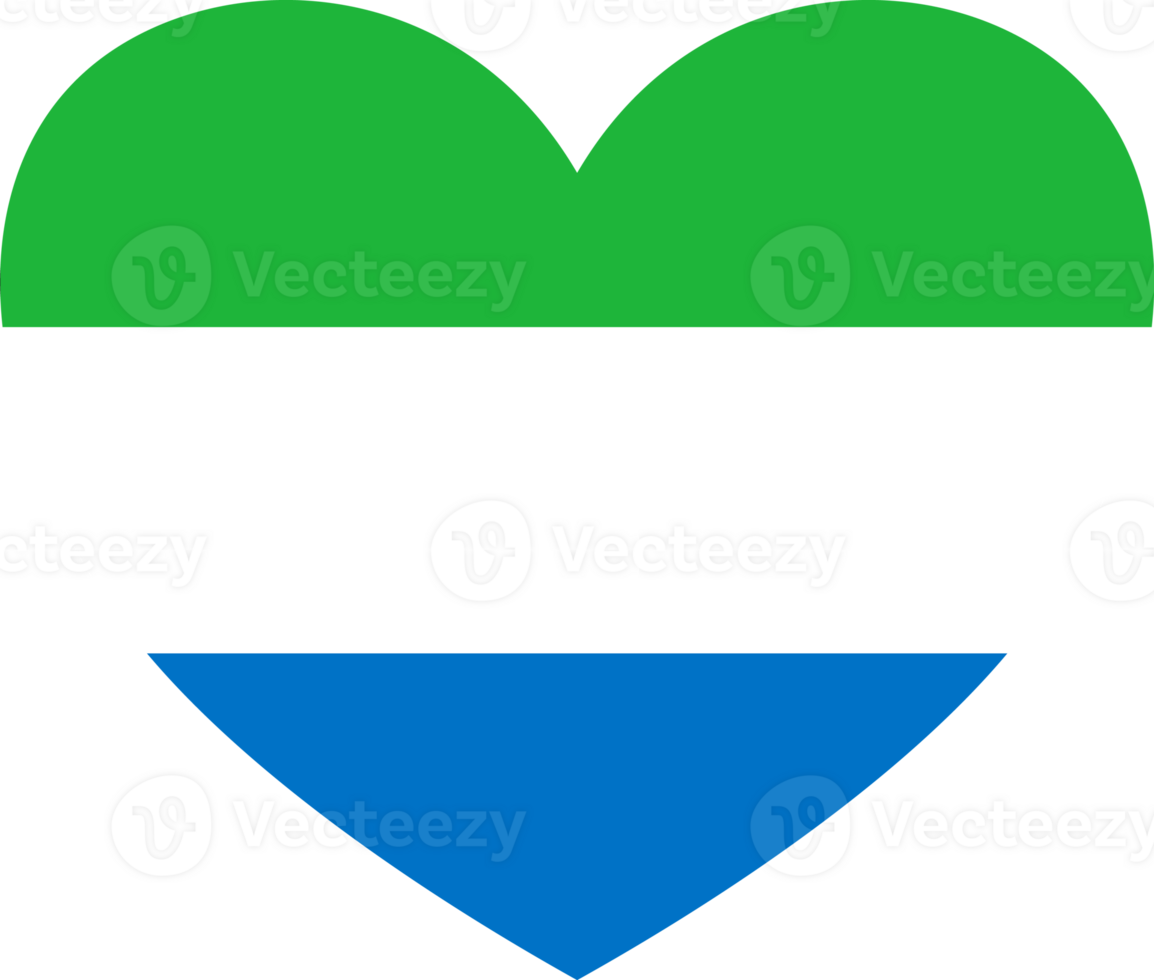 Sierra Leone flag heart shape png