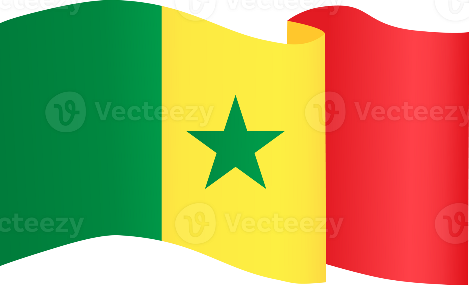 Senegal flag wave png
