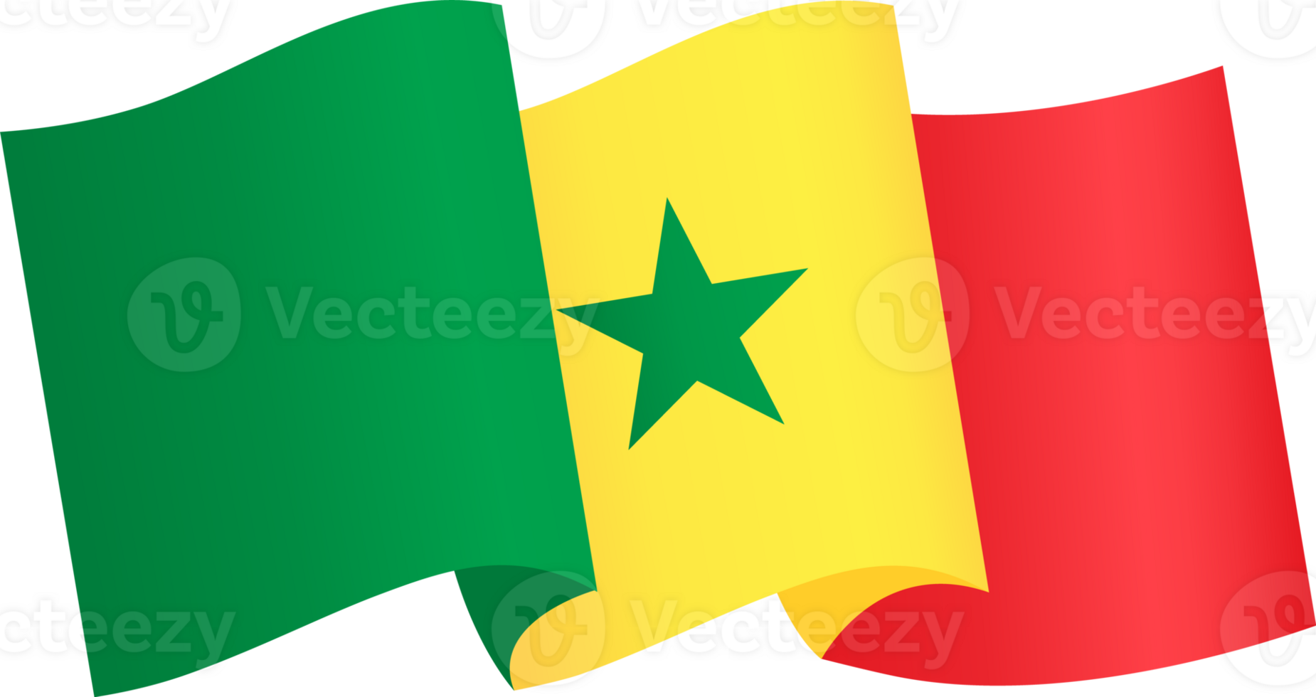 Senegal flag wave png