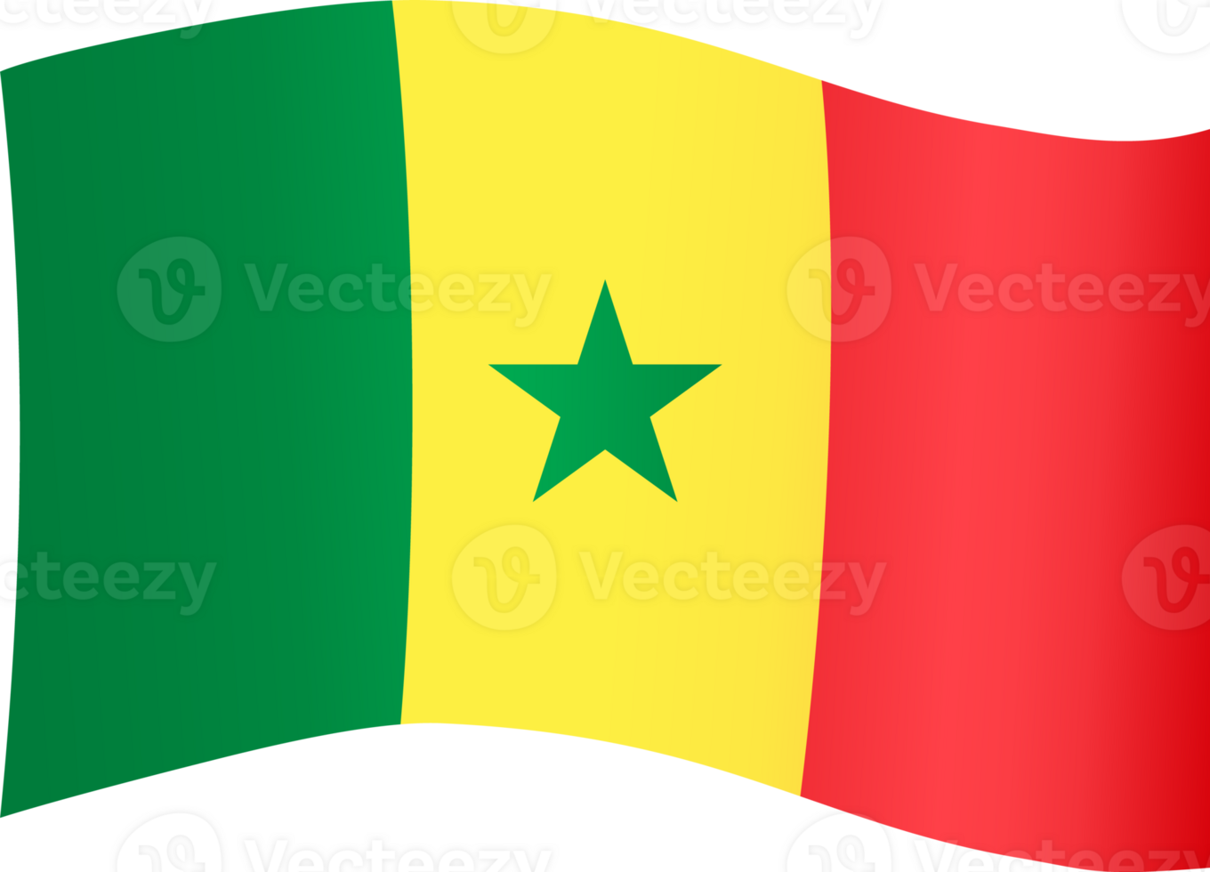 Senegal flag wave png