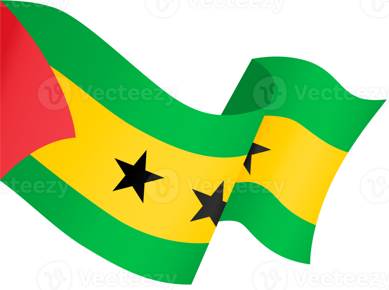 Sao Tome and Principe flag wave png