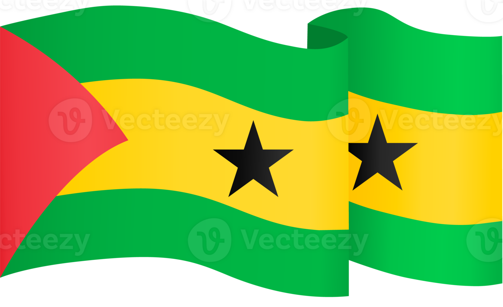 Sao Tome and Principe flag wave png