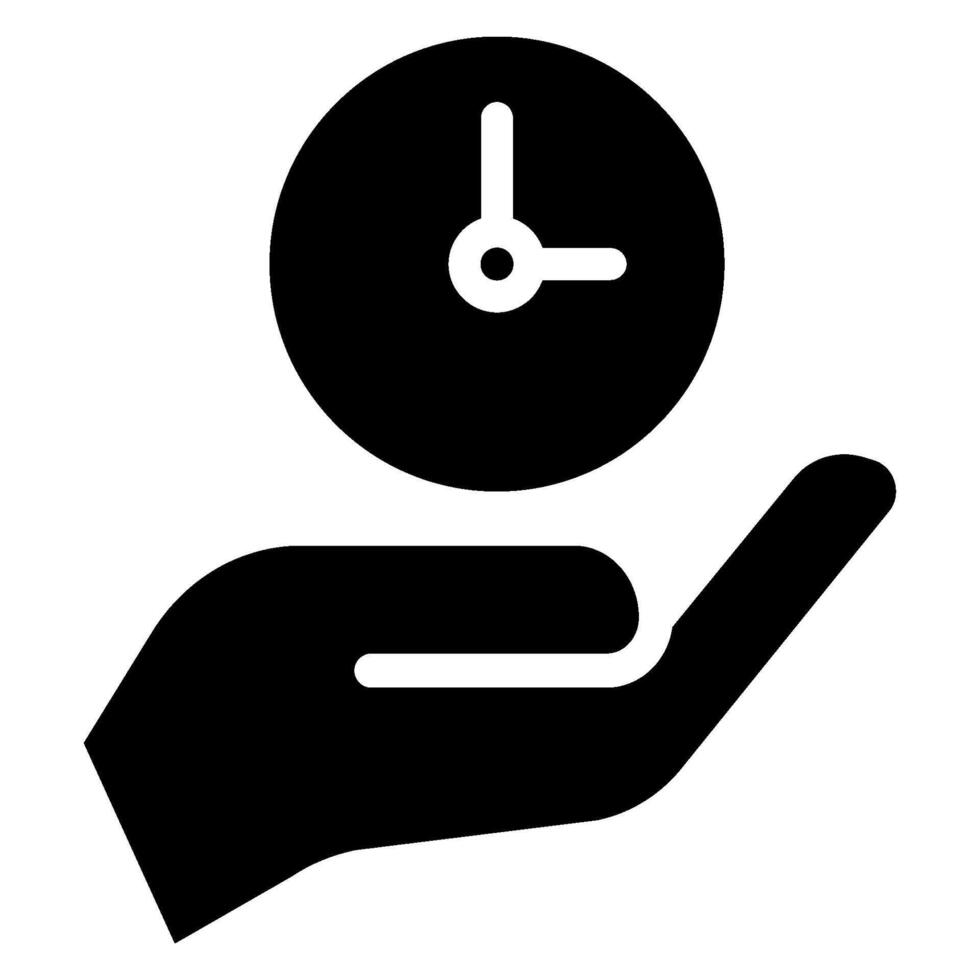 time glyph icon vector