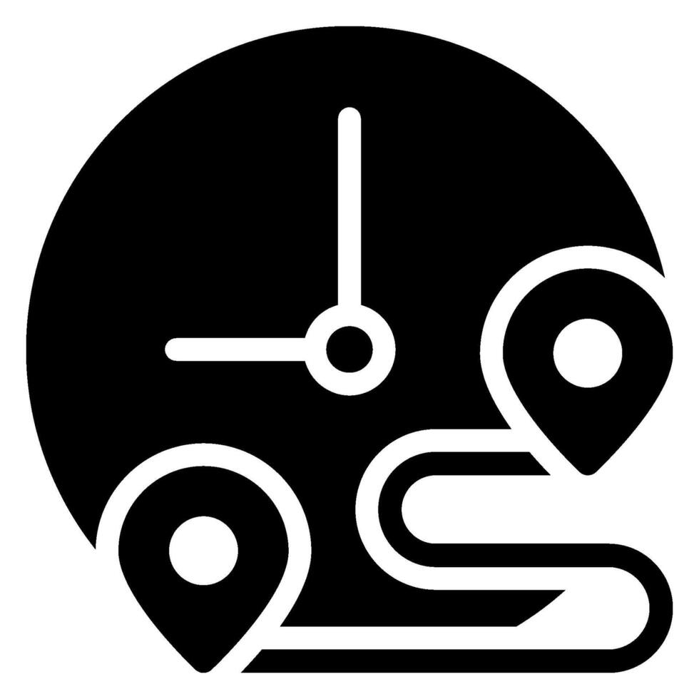 route glyph icon vector
