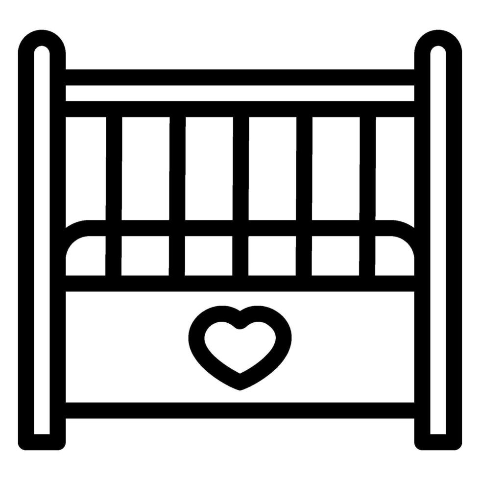 baby bed line icon vector