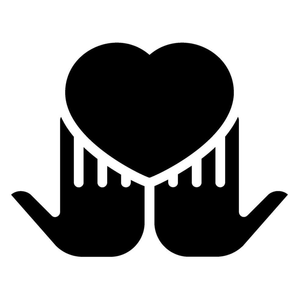 heart glyph icon vector
