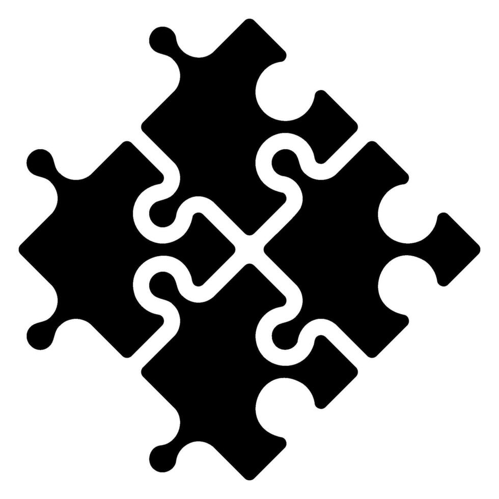 puzzle glyph icon vector