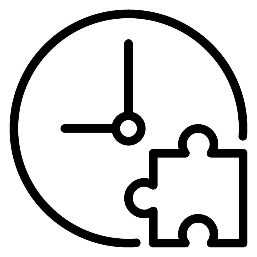 puzzle line icon vector