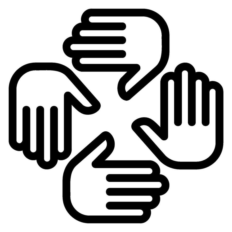 Cooperation line icon vector