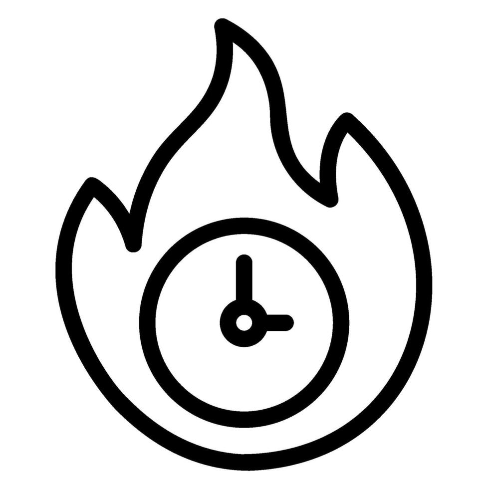 flame line icon vector