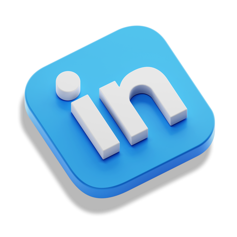 linkedin professionale App 3d concetto logo icona isometrico con il giro angolo piazza base nel trasparente sfondo isolato png