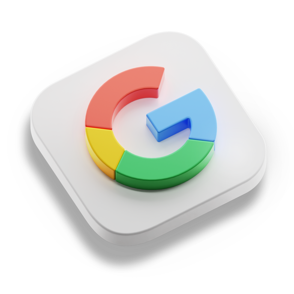 google app 3d concept logo icon isometric with round corner square base in transparent background isolated png