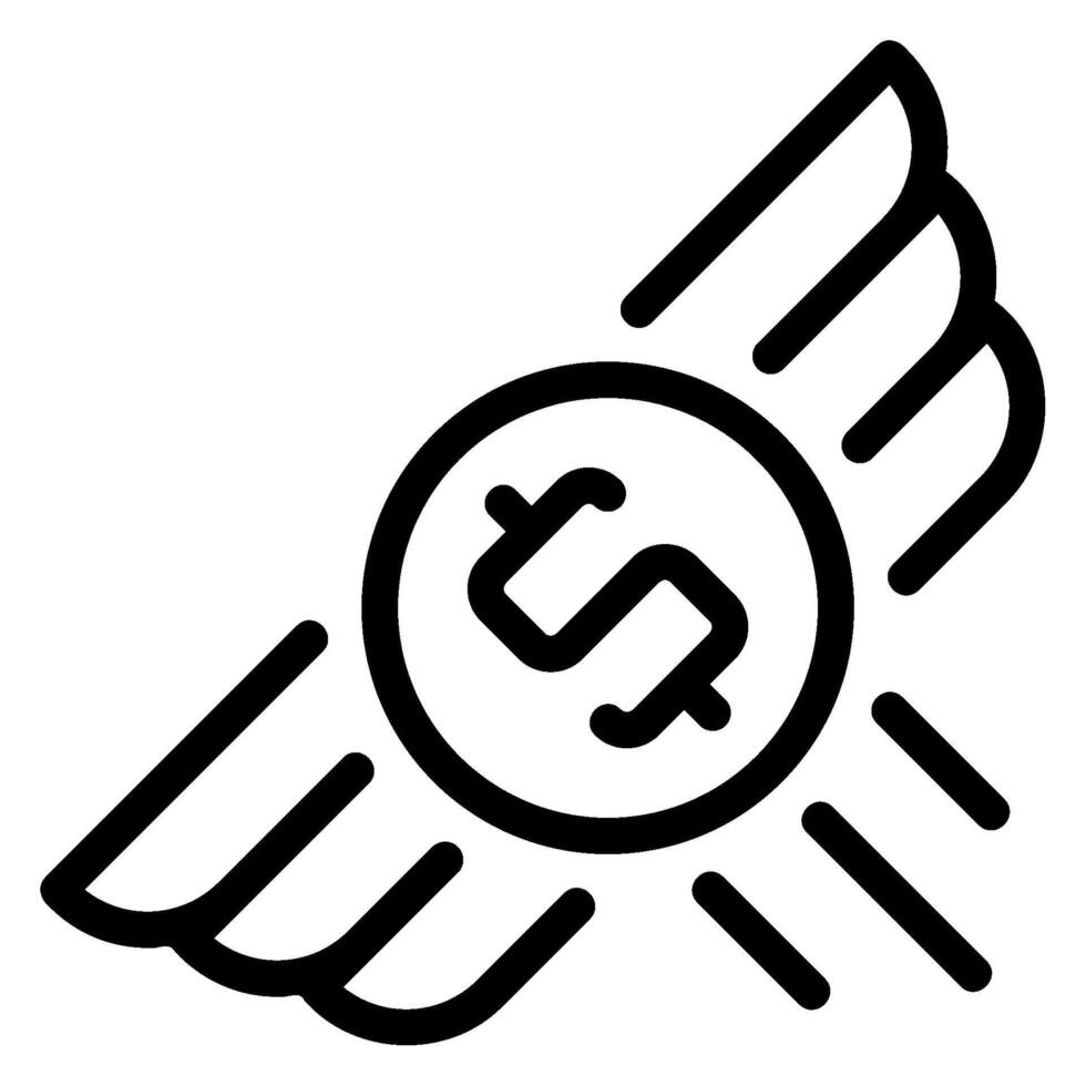 flying money line icon vector