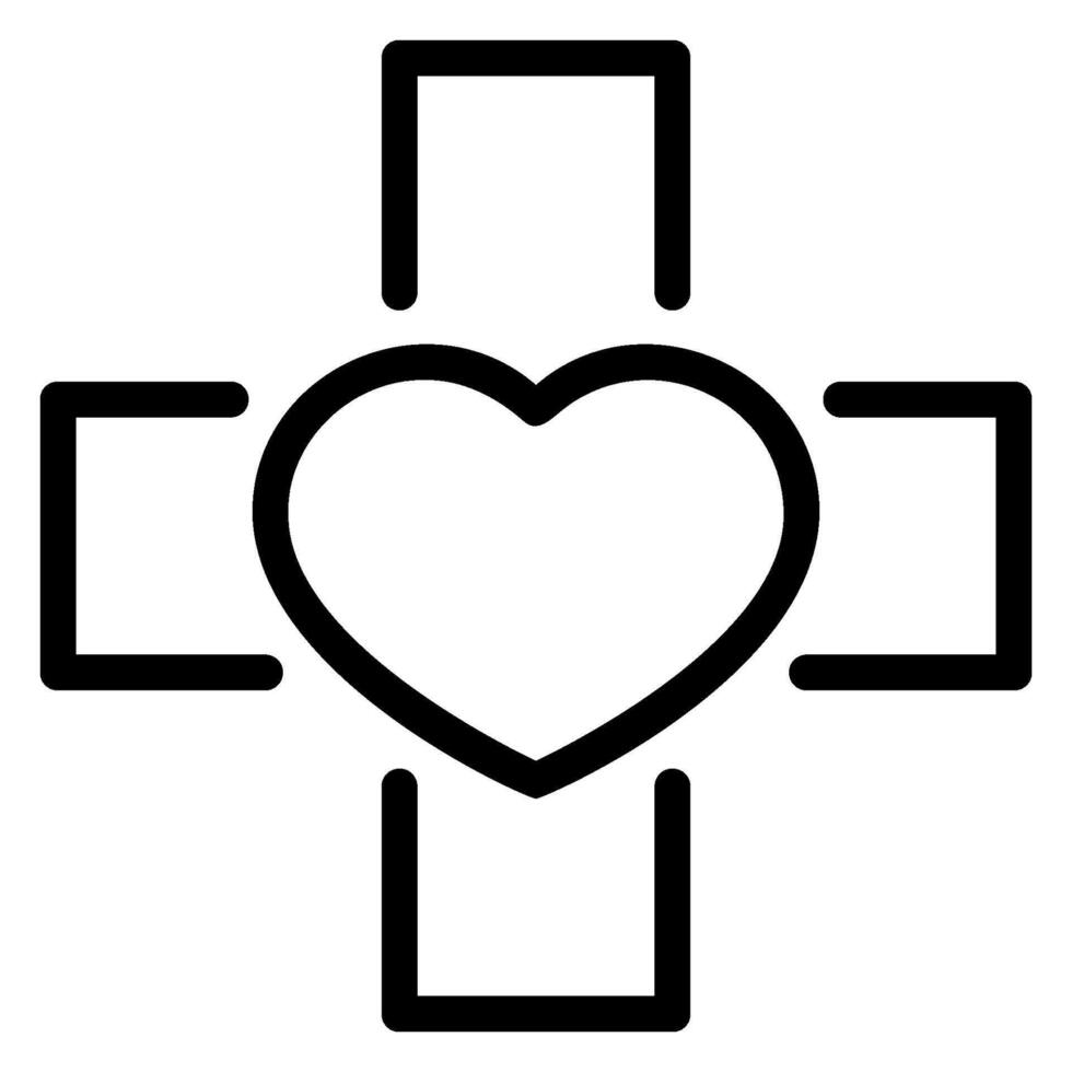 heart line icon vector