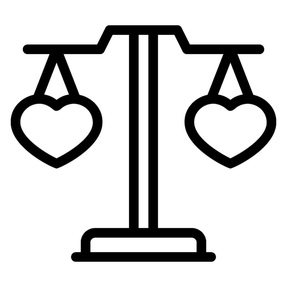 justice scale line icon vector