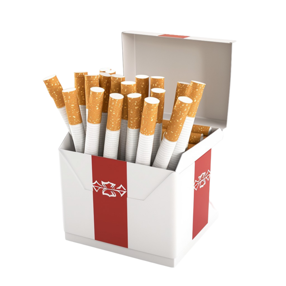Generated AI Cigarette Pack Plain Tobacco Packaging isolated on transparent background png