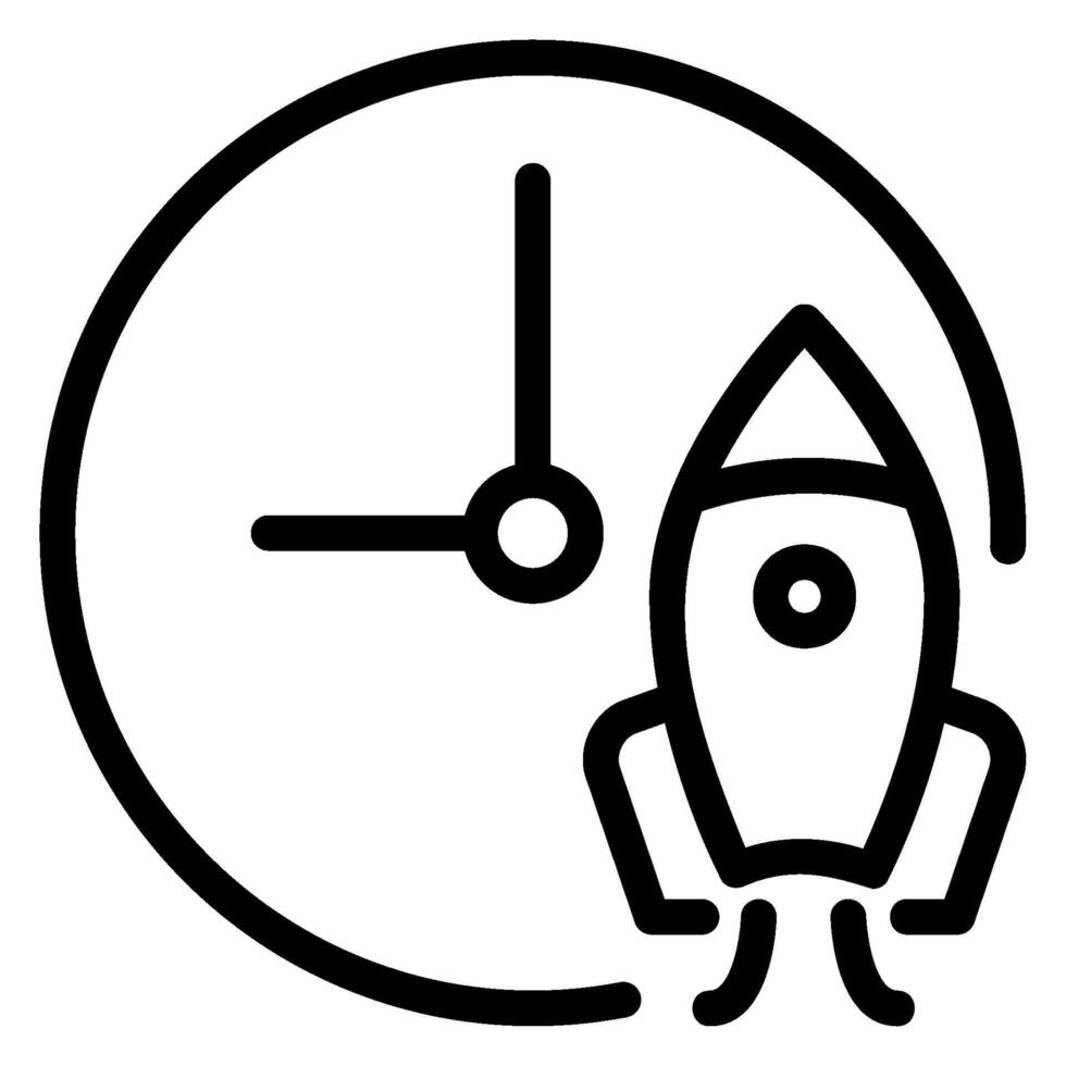 rocket line icon vector