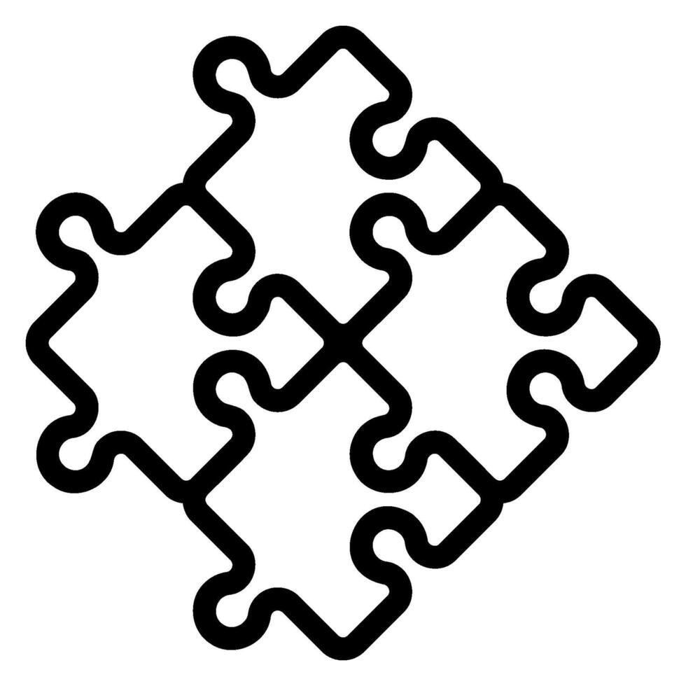 puzzle line icon vector