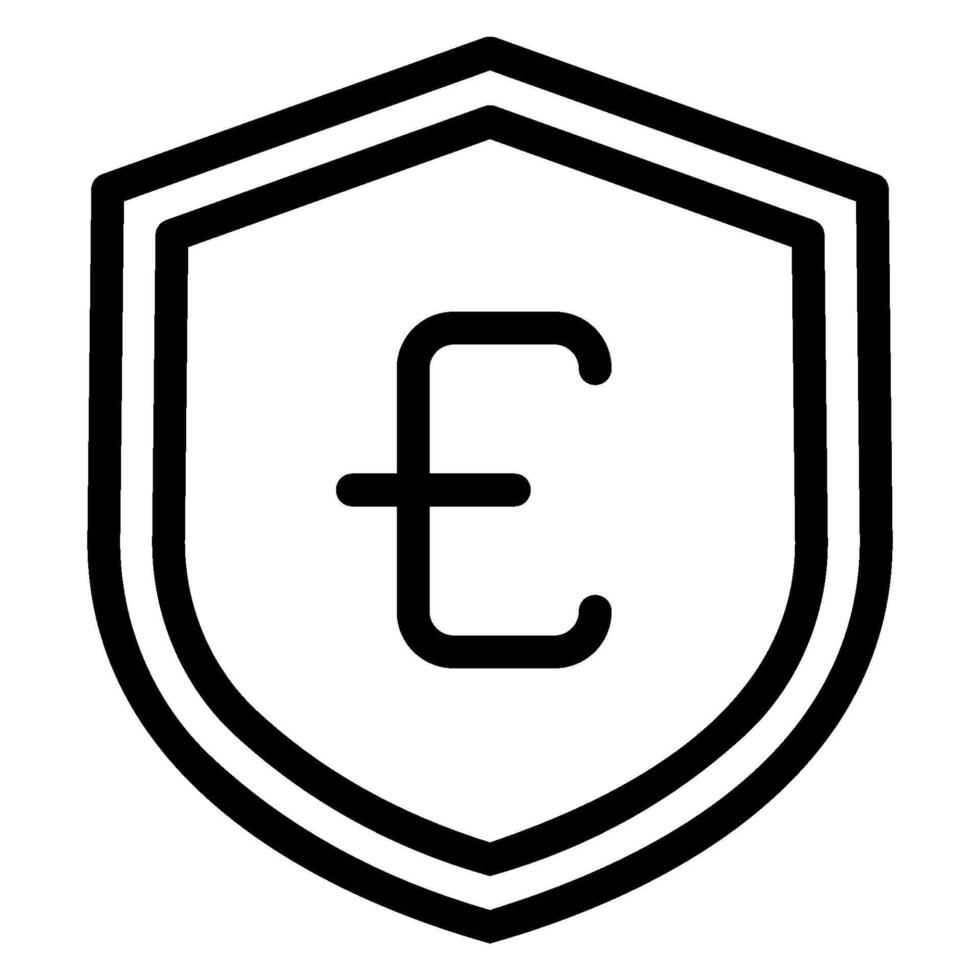 shield line icon vector