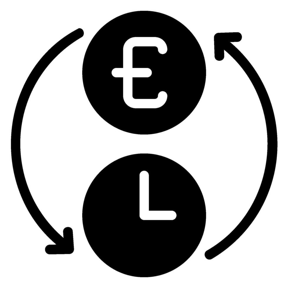 time is money glyph icon vector