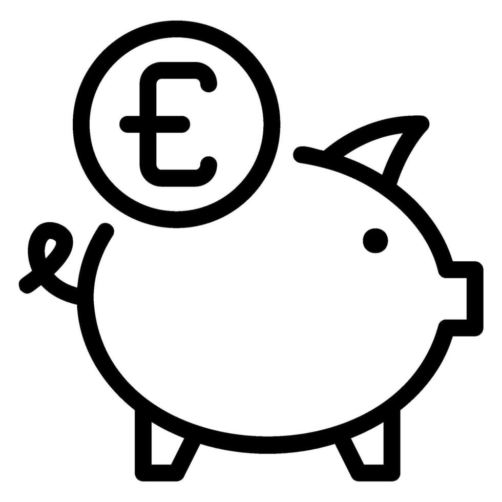 piggy bank line icon vector