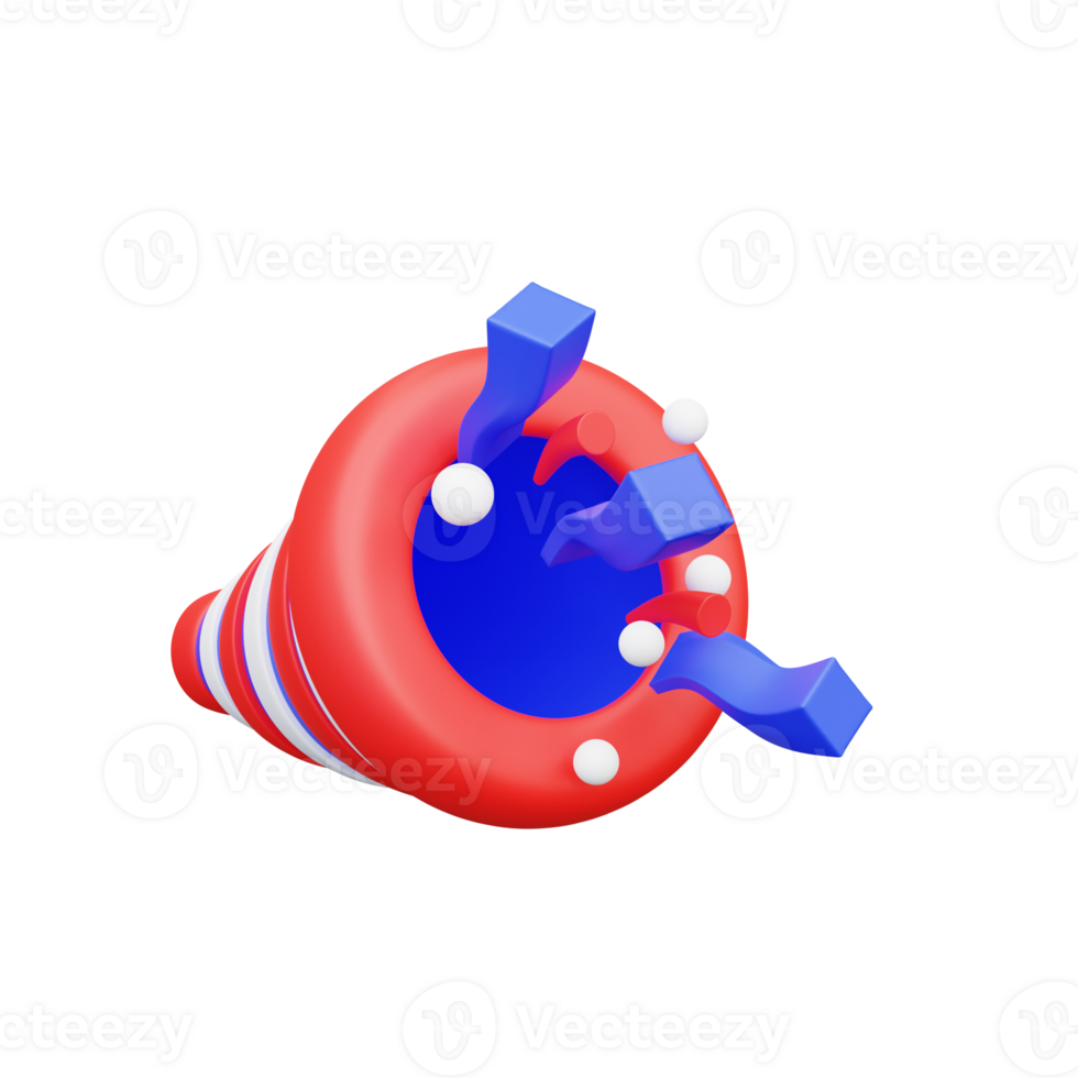 3d illustration party Trumpet png
