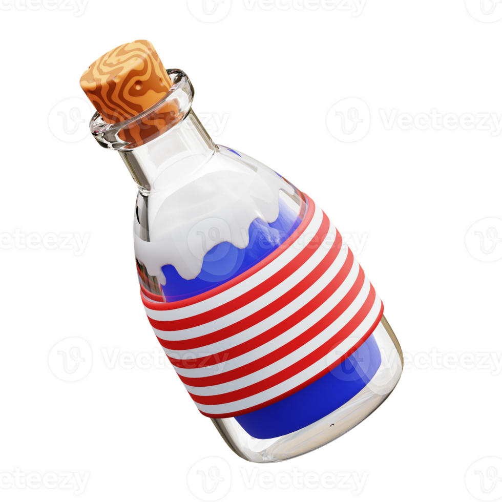 3d illustrtaion bottle ornament png