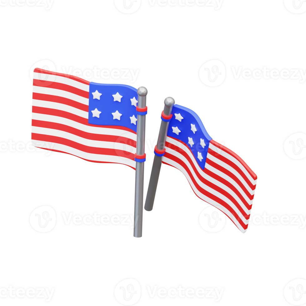 3d illustration America Flags png
