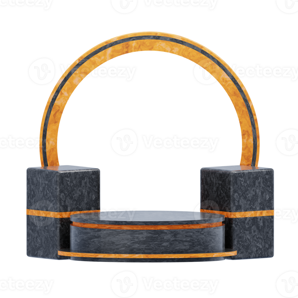 schwarz Podium ästhetisch 3d Symbol png